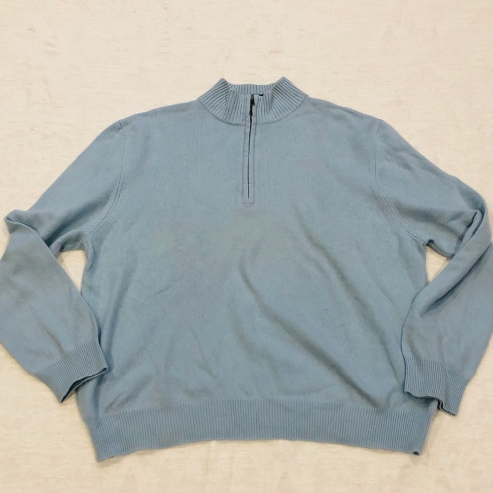 TAILORBYRD**2- Ply Cashmere 1/2 Zip Sweater**Large - Picture 3 of 6